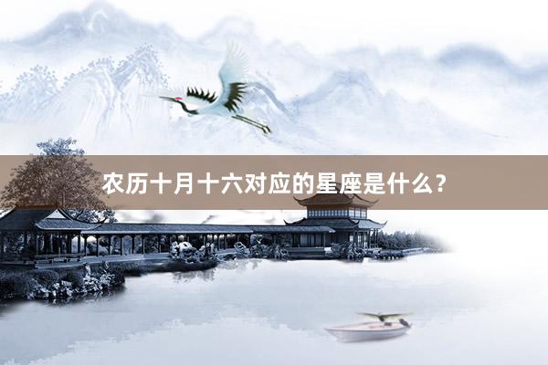 农历十月十六对应的星座是什么？